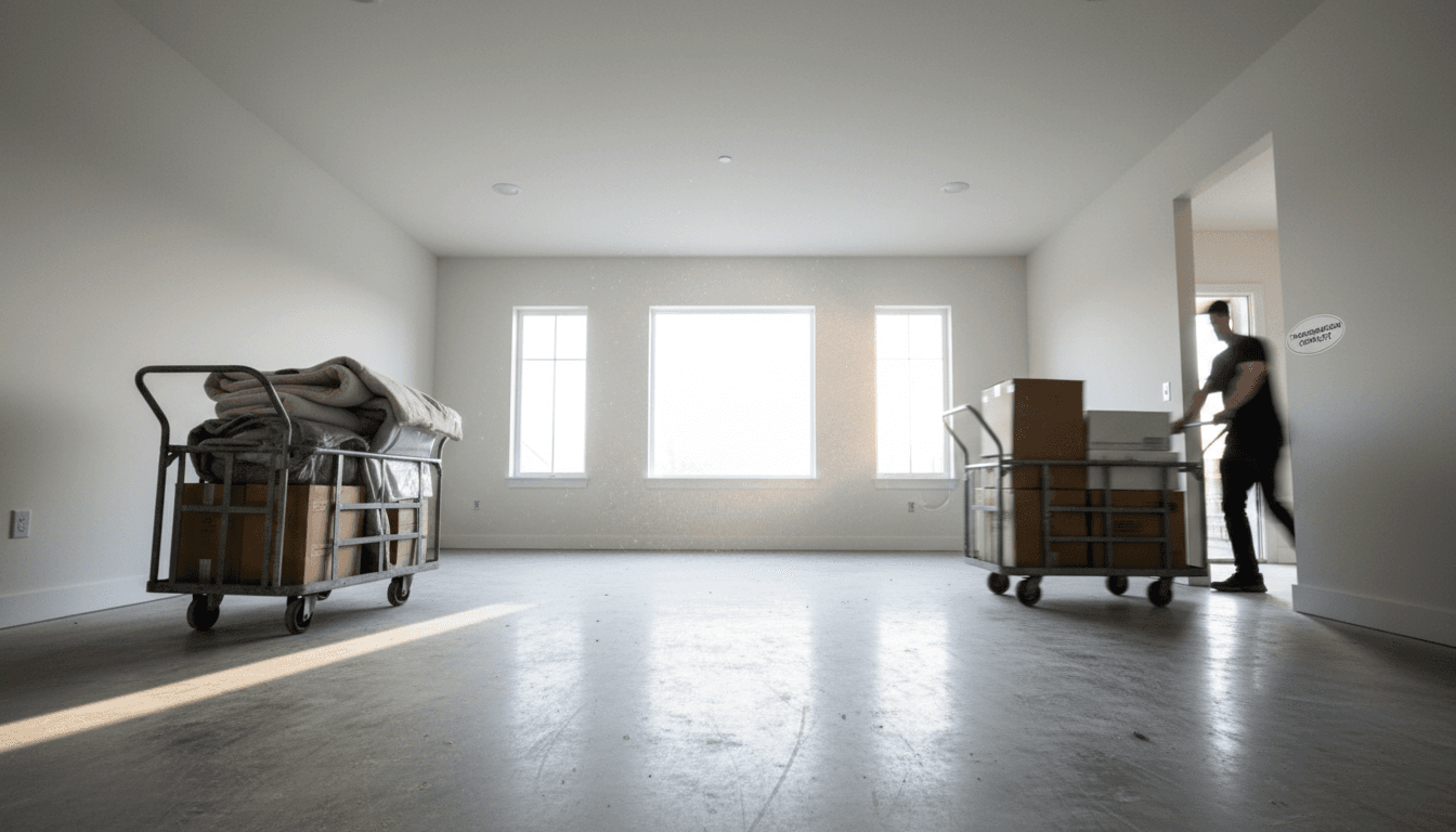 Empty residential room after complete estate clearance