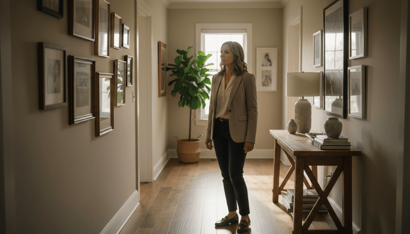 Milena Kolarova assessing a property with professional care