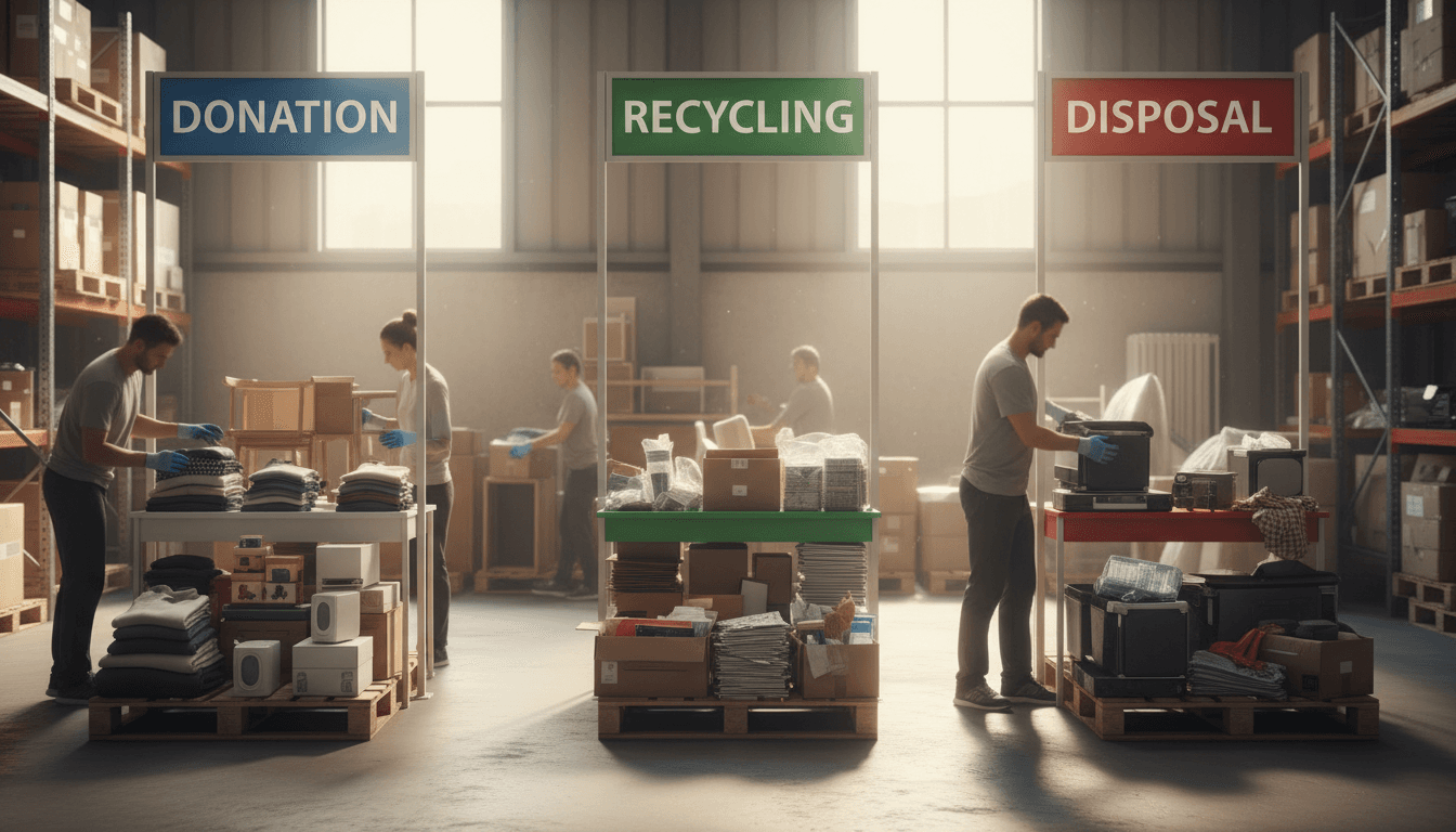 Estate items being sorted and redirected to charities and recycling facilities